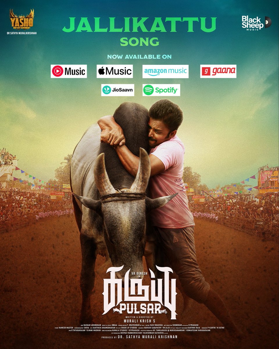 BS_Music2026's tweet photo. From Soil To Soul ❤️🥁

Jallikattu Vanthiruchu Song - Now Avilable on YouTube Music, Apple Music, Amazon Music, Gaana, JioSaavn &amp; Spotify — Listen &amp; Enjoy Makkale 🎶😍

Audio Label : Black sheep Music ©️ 2026

#jallikattusong #dinesh #blacksheepmusic https://t.co/8Efu0v3NsA
