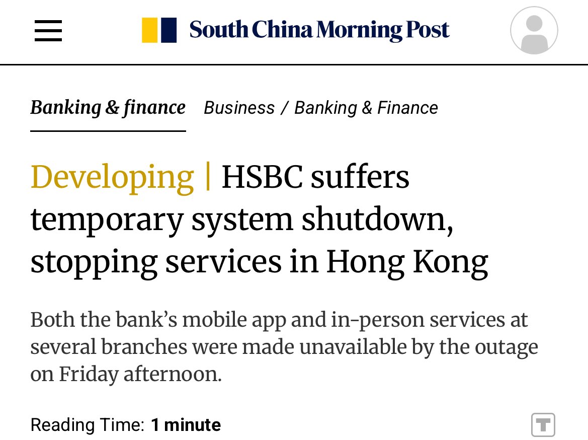 After the LME, now HSBC (a major bullion bank) is having “technical issues” - you gotta love the irony of the coincidences here