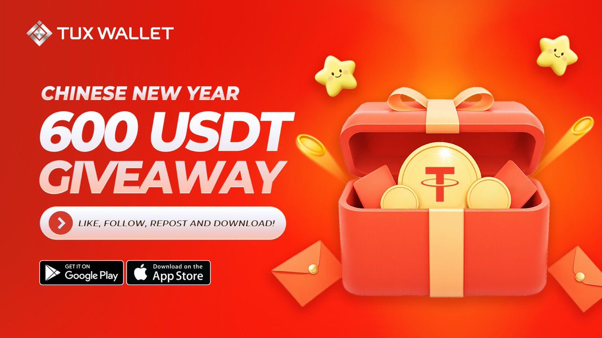 ‼️Chinese New Year Giveaway‼️ $600 USDT 💰
4 lucky Tux Wallet users will each win $150!

To enter:
✅ Follow <a href="/tux_wallet/">TUX Wallet</a>
✅ Like + Repost
✅ Tag 2 Friends! ( The more ,the merrier 😉)
✅ Download Tux Wallet &amp; Like our pinned comment!

App Store: apps.apple.com/my/app/tux-wal…
Play
