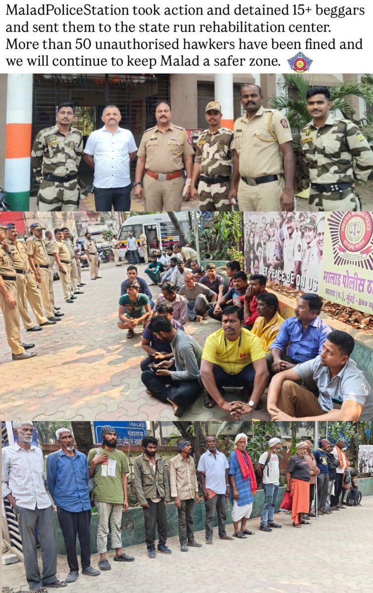 LoveOrlem's tweet photo. Thank you @Malad_PS especially Senior PI Mr.Dushyant Chavan for taking action and detaining 15+beggars and sending them to a state run rehabilitation center.
More than 50 hawkers were also fined and this will continue until public spaces are safer.
#malad #orlem #mumbaipolice https://t.co/0xQ2qL9rCs