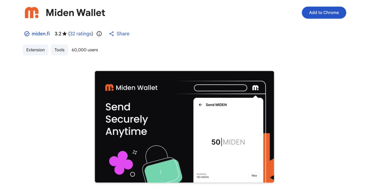 kobixyzHQ's tweet photo. Comprehensive guide on @0xMiden and participating in the Miden playground testnet 

Cost: $0 

Miden is building a L2 blockchain that makes transactions faster, more private, and more secure by letting users process and prove their transactions on their own devices instead of relying heavily on the main network

They raised $25M from a seed round lead by @a16zcrypto among other VCs 

Miden playground testnet comprises of 8 tutorials, I will guide you on how to participate in the different tutorial stages 

Tutorial 1
Install Miden wallet extension for chrome 
https://t.co/AjH1otktKz 
- download and create new wallet 

Request faucet here 
https://t.co/rD1CGqpKLX 
- Enter wallet address and request Faucet 

Visit Miden Playground 
https://t.co/PF94kqRfaO 
- Click on “Select wallet at the top right 
- Connect Miden wallet 
- Under tutorials, click in “Start tutorial” for create and fund wallet 
- Click on “Create new account” 
- You can name your wallet name anything you want or allow the default name to be “Wallet A” 
- Click on “Create Account” 

🎯 You will notice that a new account has been created and added under the MDN faucet 

- Now scroll down and click on “Next step” 
- Click on “MDN faucet” 
- Click on “Create new transaction” 
- Click on “New mint transaction” 
- Click on “Select account” and select your wallet 
- Enter amount you want to mint and click on “Preview” 
- Click on “Submit”  

🎯Allow the transaction to say success and scroll down and click on “Next step” 

- At the side bar, under Notes, click on the address 
- Click on “Consume note with…” 
- Click on “Submit” 
- After a successful transaction, click on “Next step” 
- Click on “Next step” again still you see “Next tutorial”

I will be covering the “Transfer assets between wallets” in my next post, so keep tab