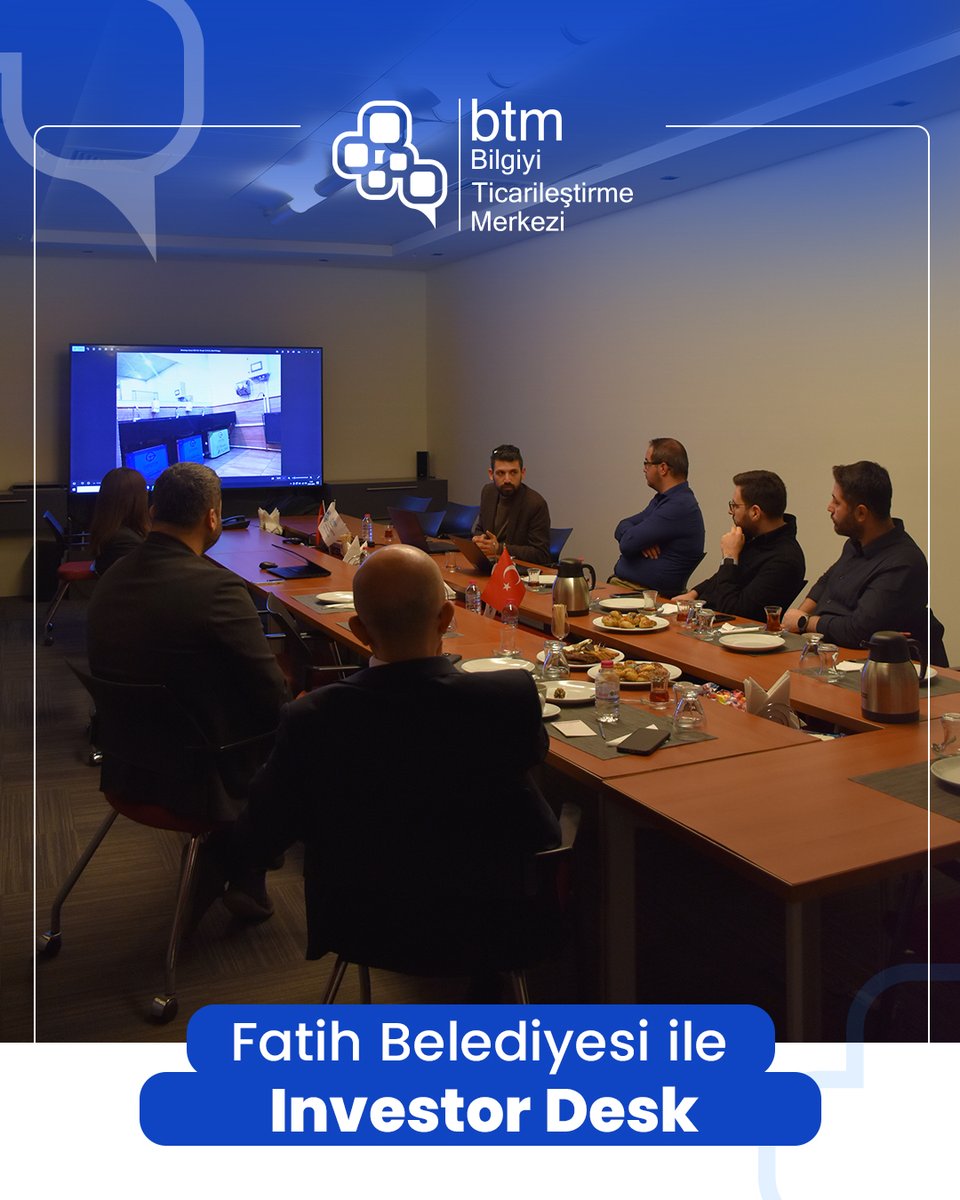 btmistanbul's tweet photo. Investor Desk programı kapsamında Fatih Belediyesi’ni yerleşkemizde ağırladık.

Fatih Belediyesi Başkan Yardımcısı Mahmut Ekşi, Bilgi İşlem Müdürü Suat Eryılmaz, Yazılımcı & GIS Developer Cahit Kılıç ve Yazılımcı & AI Developer Onur Güneç’in katılımlarıyla gerçekleşen programda; Arya AI, Blue Operation, CatchPad, Gristek, Yanhak, Photobooth girişimleri, şehircilik ve belediyecilik alanlarına değer katan yenilikçi çözümlerini sundu.

Akıllı şehirler odağında gerçekleşen buluşmada girişimciler, projelerini doğrudan kamu tecrübesine sahip yöneticilere aktarma fırsatı bulurken; bire bir geri bildirimlerle çözümlerinin sahadaki uygulanabilirliğine dair önemli içgörüler edindiler.

#btmistanbul #ideatobusiness #WeScaleStartups