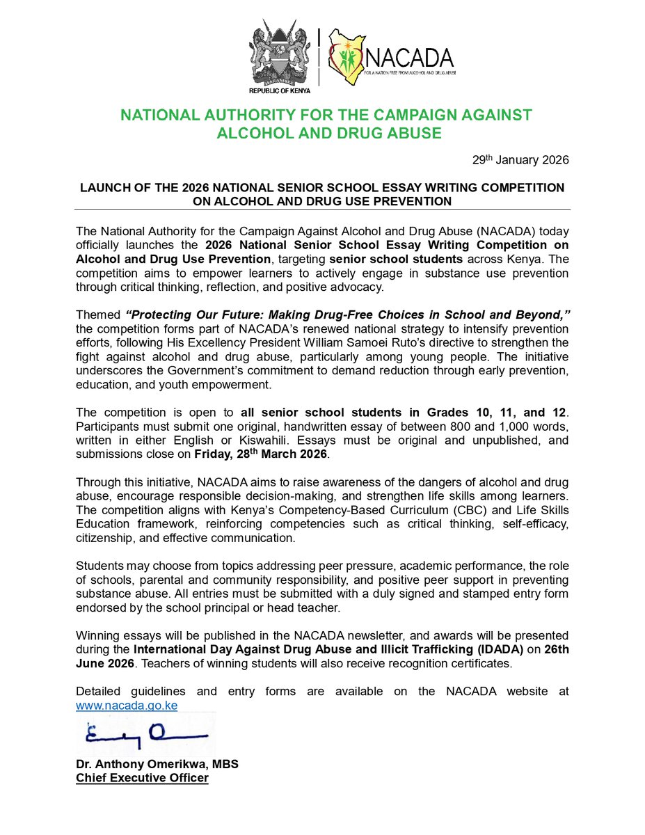 NACADA Kenya tweet media