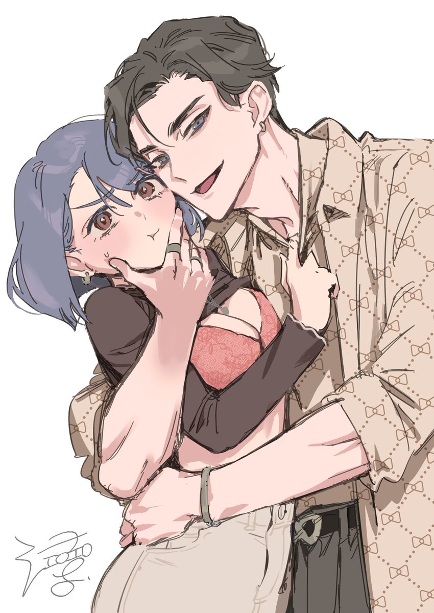 「甘えたら許されるって思ってる?」
連載開始前の初期のカラーラフです!

初期凜は青髪でした…!!🐬
真面目なお姉さんっぽくしたくて青系の髪色にした記憶があるんですが、今とだいぶ印象違いますね〜
(翔馬は最初っから翔馬) 