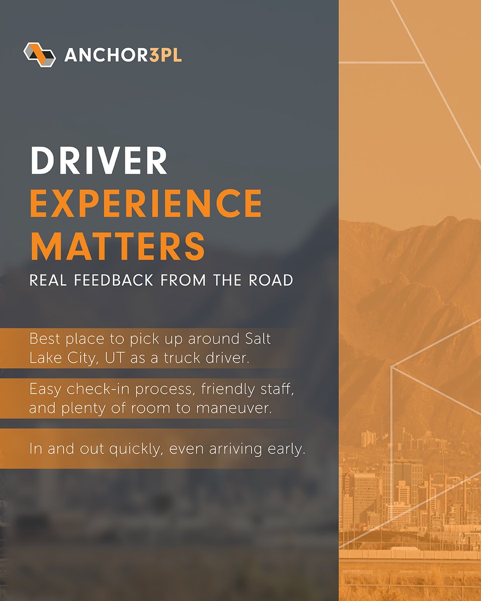 anchor_3pl's tweet photo. Respect for drivers matters. Professional facilities, clear processes, and smooth on-site experiences help keep freight moving efficiently. Feedback like this reinforces why driver-friendly operations are essential to reliable logistics.
#Anchor3PL  #FreightOperations #Logistics https://t.co/3C82vOvFkO