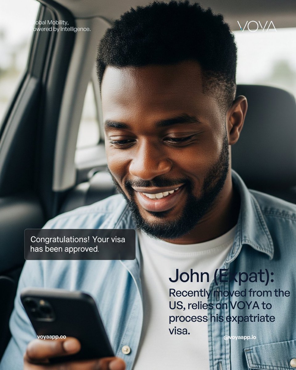 Xoyavisa's tweet photo. John moved from the US and relies on VOYA to process his expatriate visa
#VOYAvisa #visatechnology #GlobalTravel #travelwithease #expatriatevisa https://t.co/jP8R7mnNyc