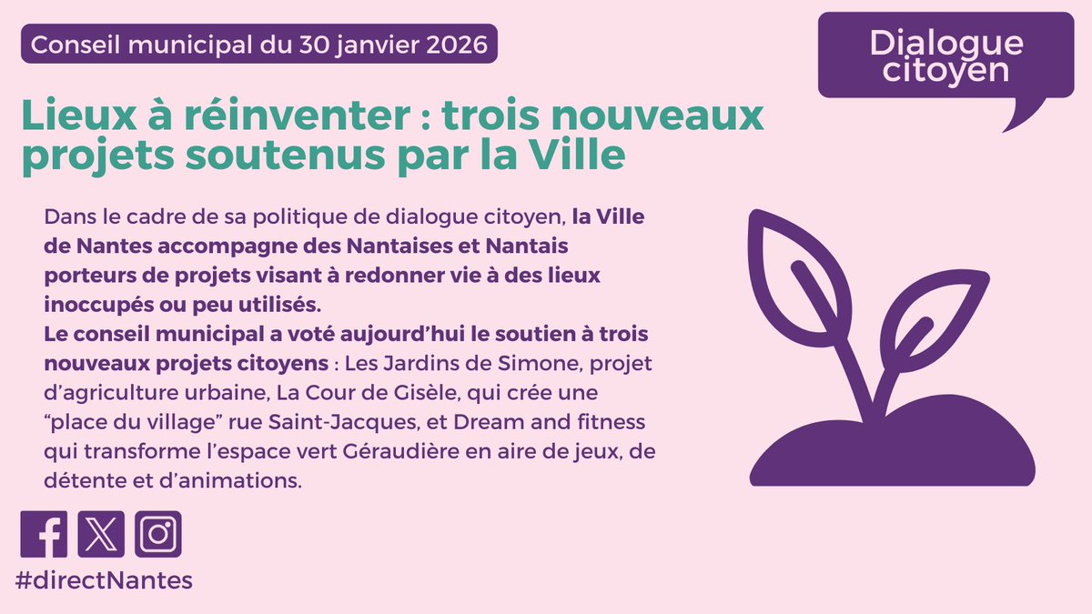 ElusNCSE's tweet photo. #DirectNantes Dans le cadre du dispositif des Lieux à réinventer, la Ville de @nantesfr réitère son soutien à des projets citoyens de réhabilitation d'espaces publics peu exploités 🌱 https://t.co/HXqghIlq6Z