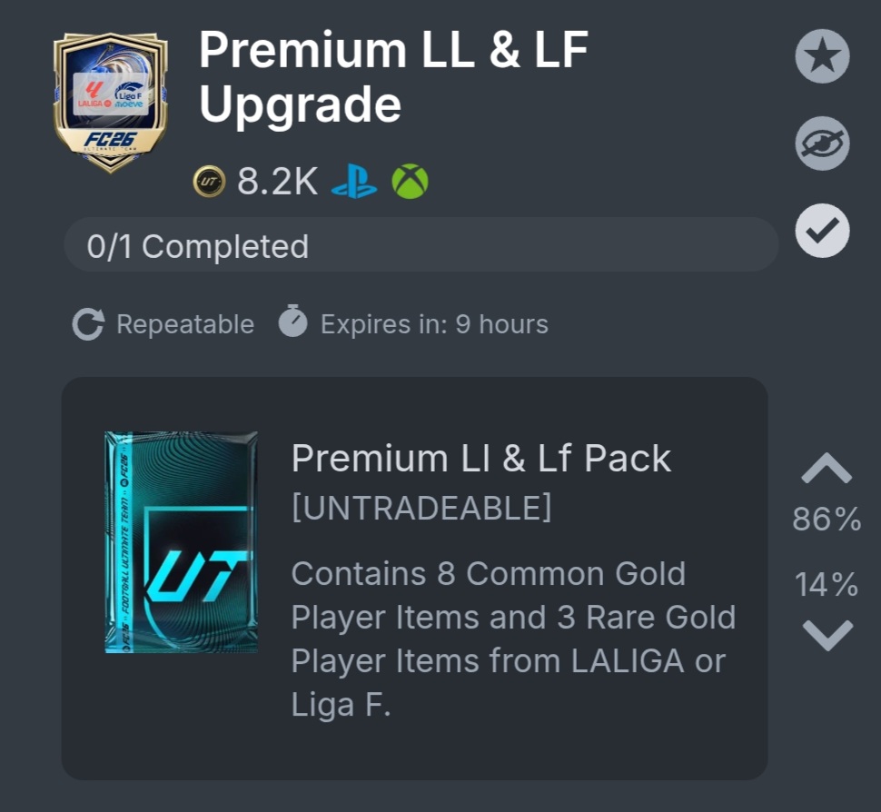 TradingEi's tweet photo. At least I got a lesson for next year!

I wont touch these Premium Upgrades in FC 27 unless we see a major change in the pack rewards😶‍🌫️ https://t.co/yahPEvKgij