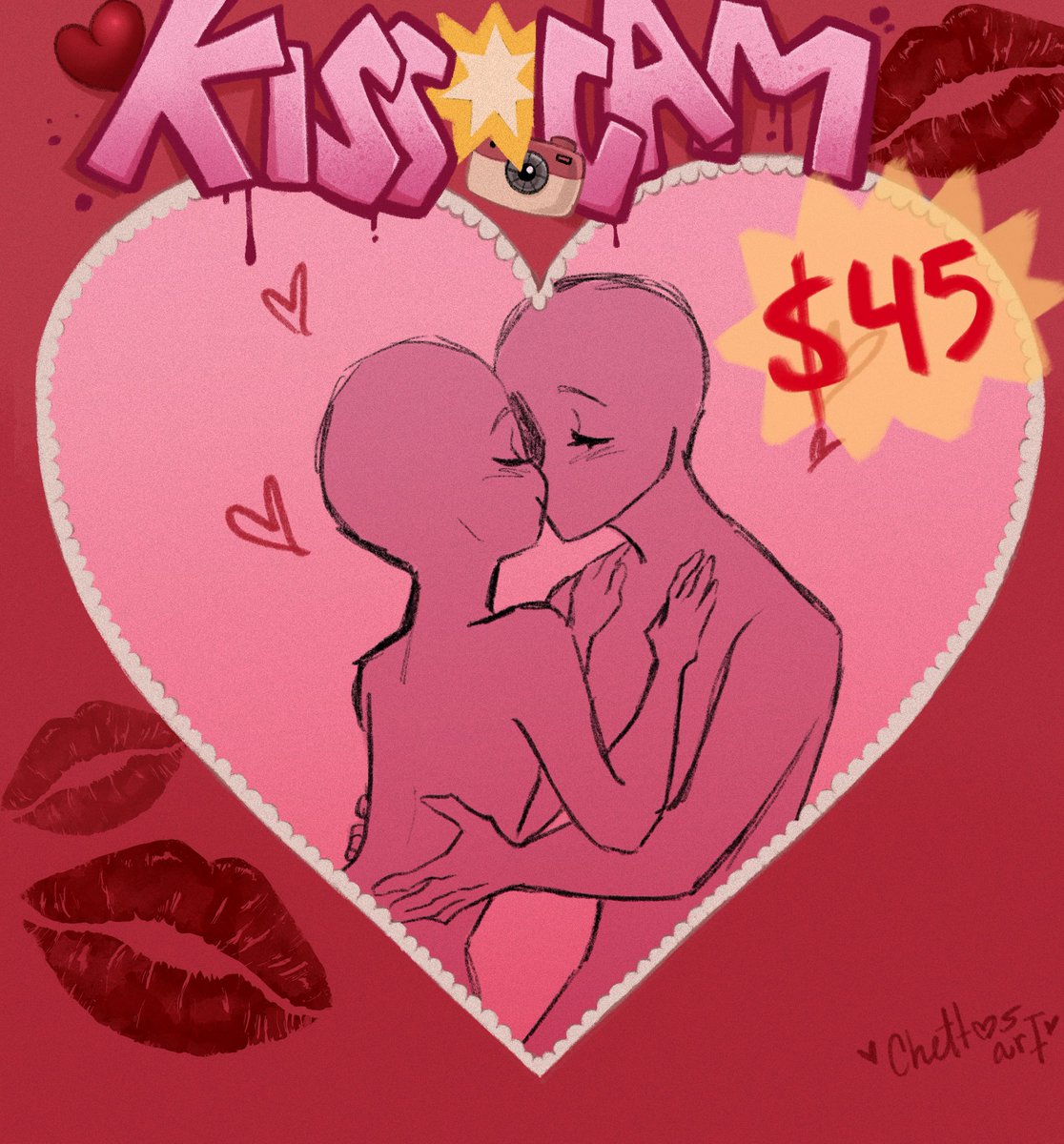 Valentine's Day Commissions 💌💋
Ask for your full color commission of your favorite characters on the kiss cam for $45 ✨ limited spaces available! 💕 
#Commission #commissionsopen #originalcharacter #fanart #HazbinHotel