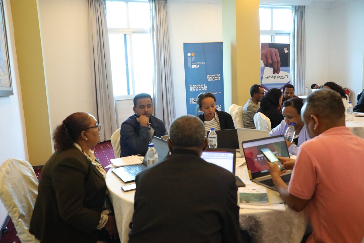 IDEA_Africa's tweet photo. Olufunto Akinduro of @Int_IDEA  is unpacking Heat Maps and Response Actions with National Election Board of Ethiopia (NEBE) staff during the ongoing ToT in Addis Ababa, strengthening preparedness ahead of Ethiopia’s upcoming elections in June 2026. 
Supported by the EU-funded SPEC Project.
@EUtoAU @NEBEthiopia 

@