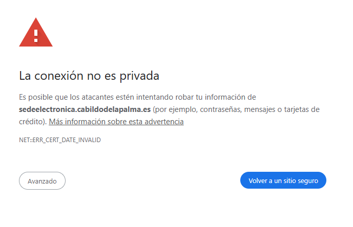 Back9813's tweet photo. Hola @CabLaPalma , tienen previsto solucionar esto?... la sede electronica nada mas y nada menos... https://t.co/Fu0UEM5g2k