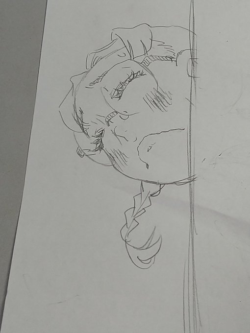 からだがうまく描けなかったのでトリミングされた福田。 