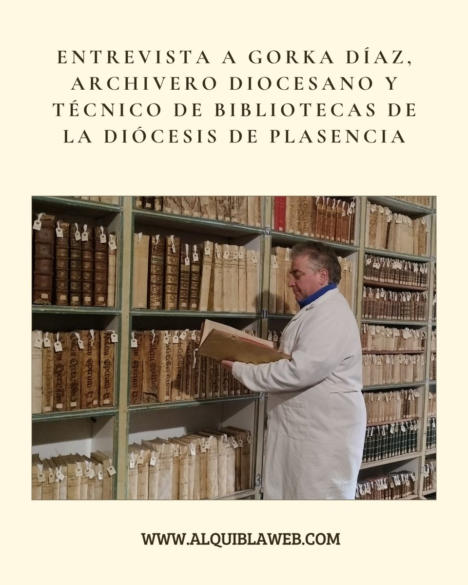 Entrevista a Gorka Díaz, Archivero Diocesano y Técnico de Bibliotecas de la Diócesis de Plasencia

alquiblaweb.com/2026/01/30/ent…

#Archivos #Archivística #PatrimonioDocumental #MemoriaHistórica #Digitalización #PreservaciónDigital

<a href="/culturagob/">Ministerio de Cultura</a> 

<a href="/Diocesisplasen/">Diócesis Plasencia</a>