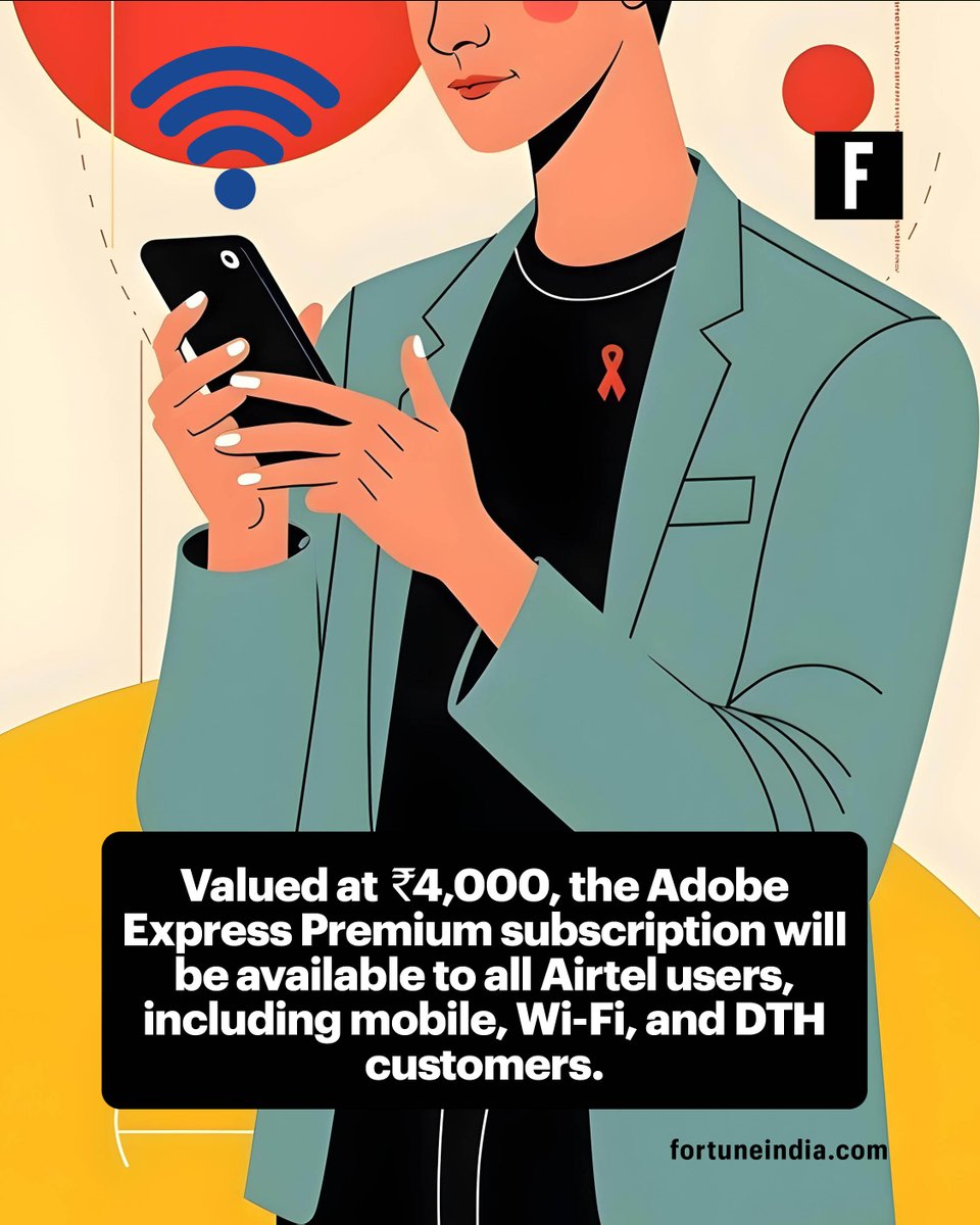 FortuneIndia's tweet image. 🚨By offering Adobe Express Premium free for a year, Airtel is enabling individuals, creators and small businesses to easily create high-quality content and amplify their digital presence.

@airtelindia @Adobe  

#Airtel #Adobe #DigitalCreativity #IndiaTech