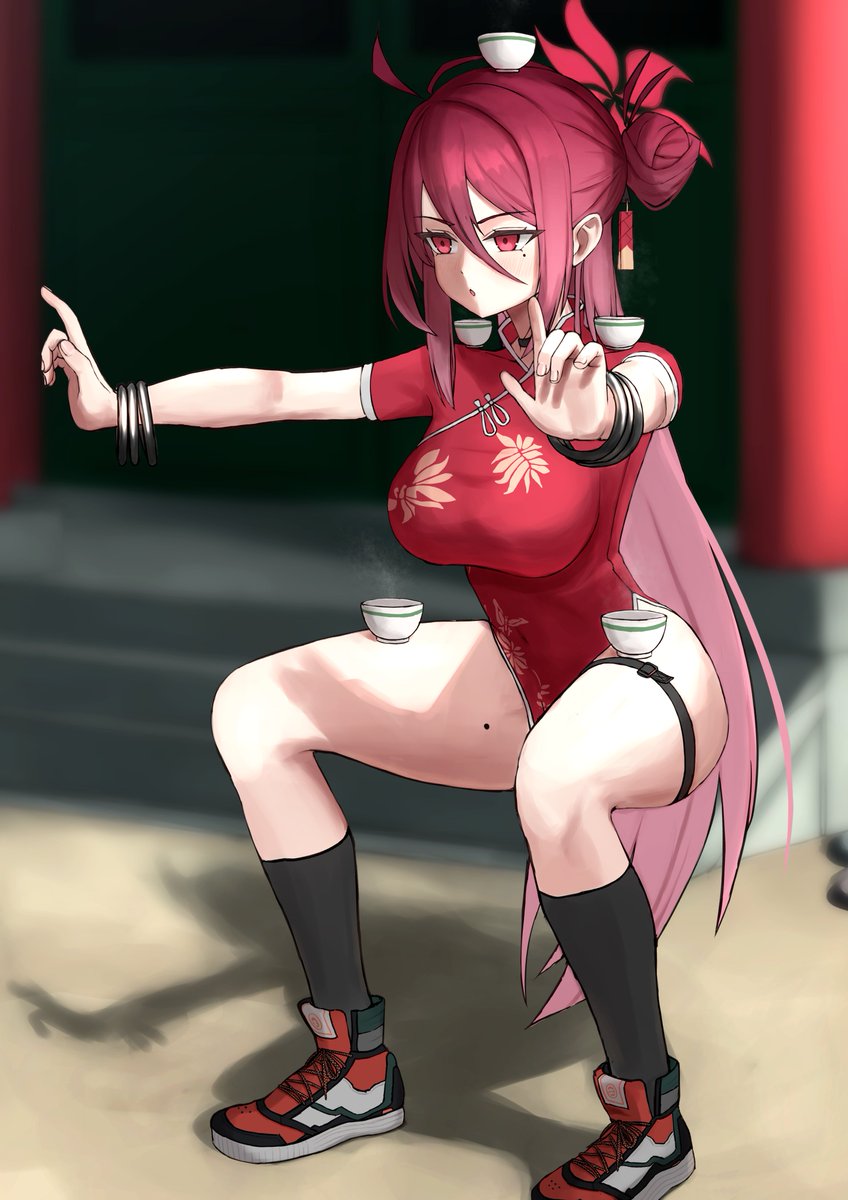 #ブルアカ #鹿山レイジョ
修行（酔拳パロ）