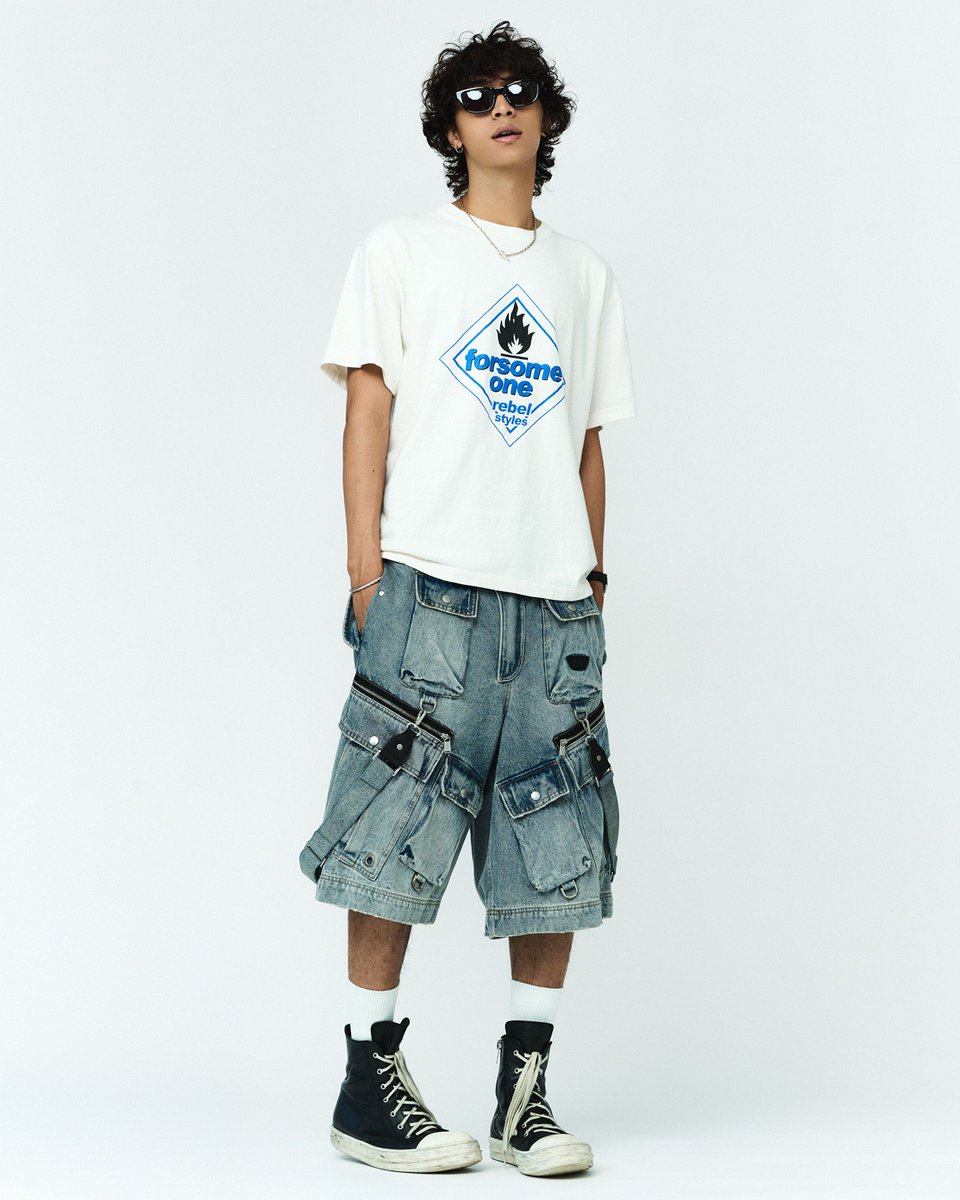 フォーサムワン、DENIM CROP CARGO ブラック 48 48 ブラック CROP CARGO フォーサムワン、DENIM