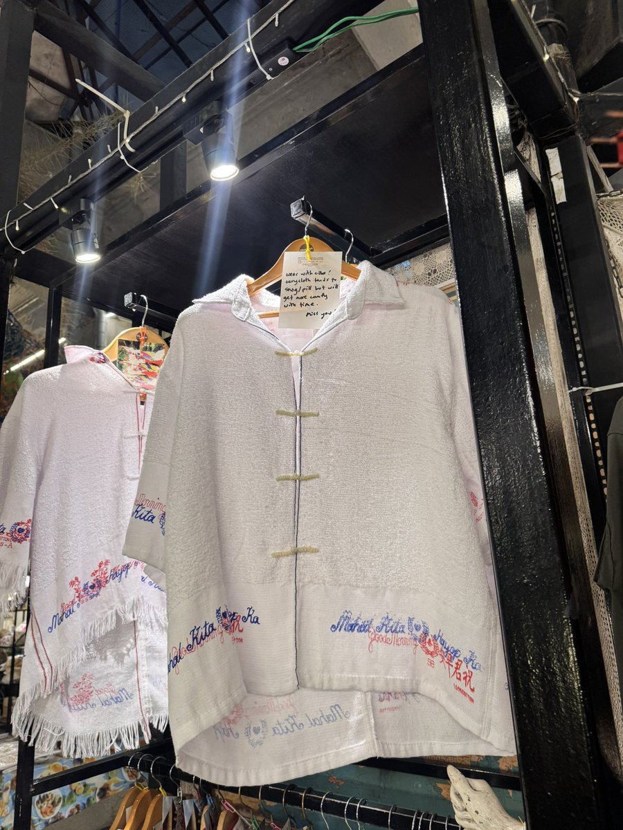 yeah, the adidas chinese-style top is pretty, but have u seen this stylish good morning towel top with “mahal kita” stamps? 🤩