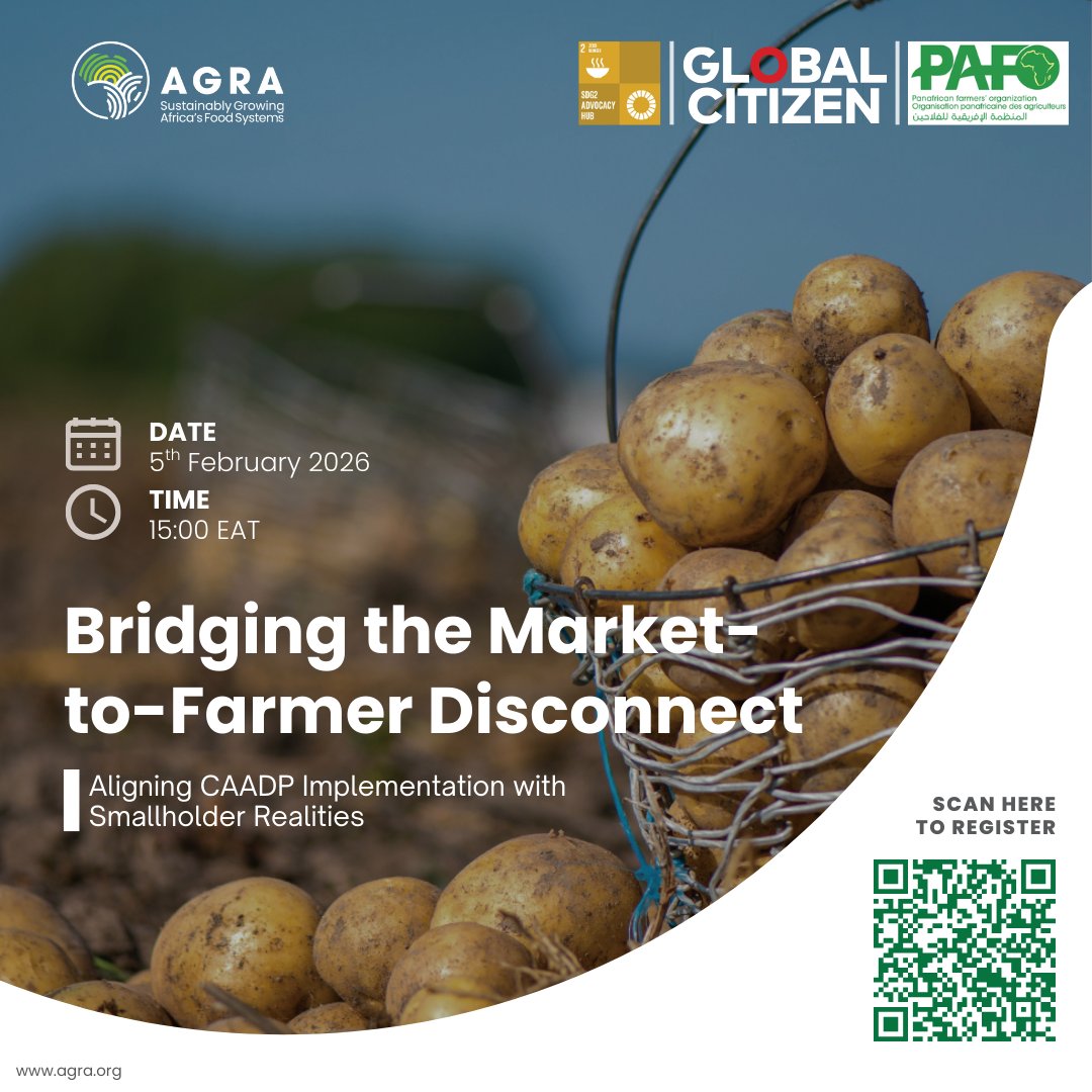 Farmers face real challenges getting their produce to profitable markets, but how responsive are policies to these realities?

On 5 February 2026, together with @pafo_africa, @GlblCtzn , and @SDG2AdvocacyHub, we’re hosting a timely dialogue on bridging the market-to-farmer 