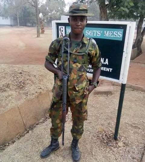 In a working country since I have been tweeting about this soldier, my course mate who was slaughtered in Abuja high way the first month he was deployed without getting paid and the family of this soldier have not even gotten any benefit till date and many soldiers that lost