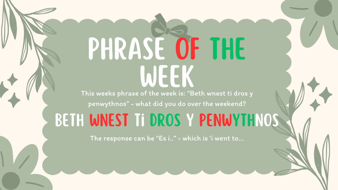 The phrase of the week this week! Make sure you get as many Tocyn Iaith as you can! 💚