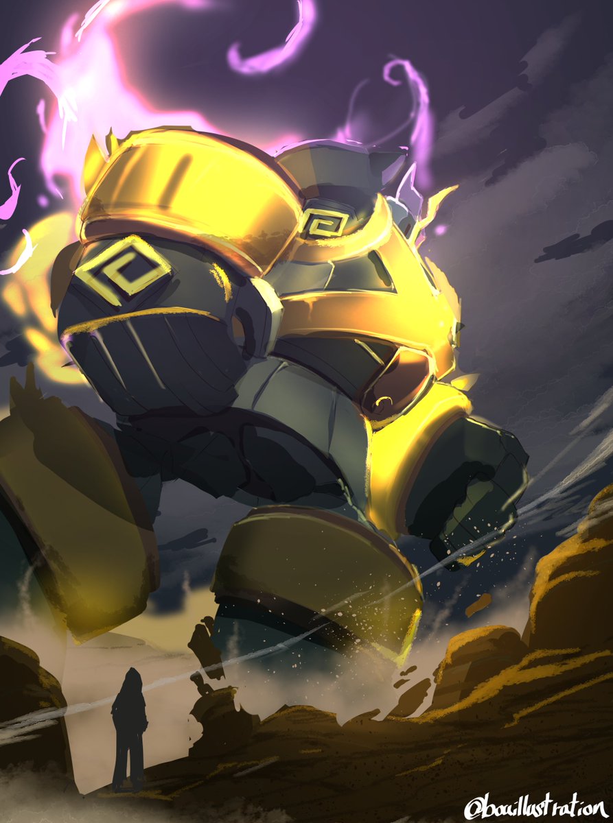 bouillustration's tweet image. メガゴルーグ（Mega Golurk)