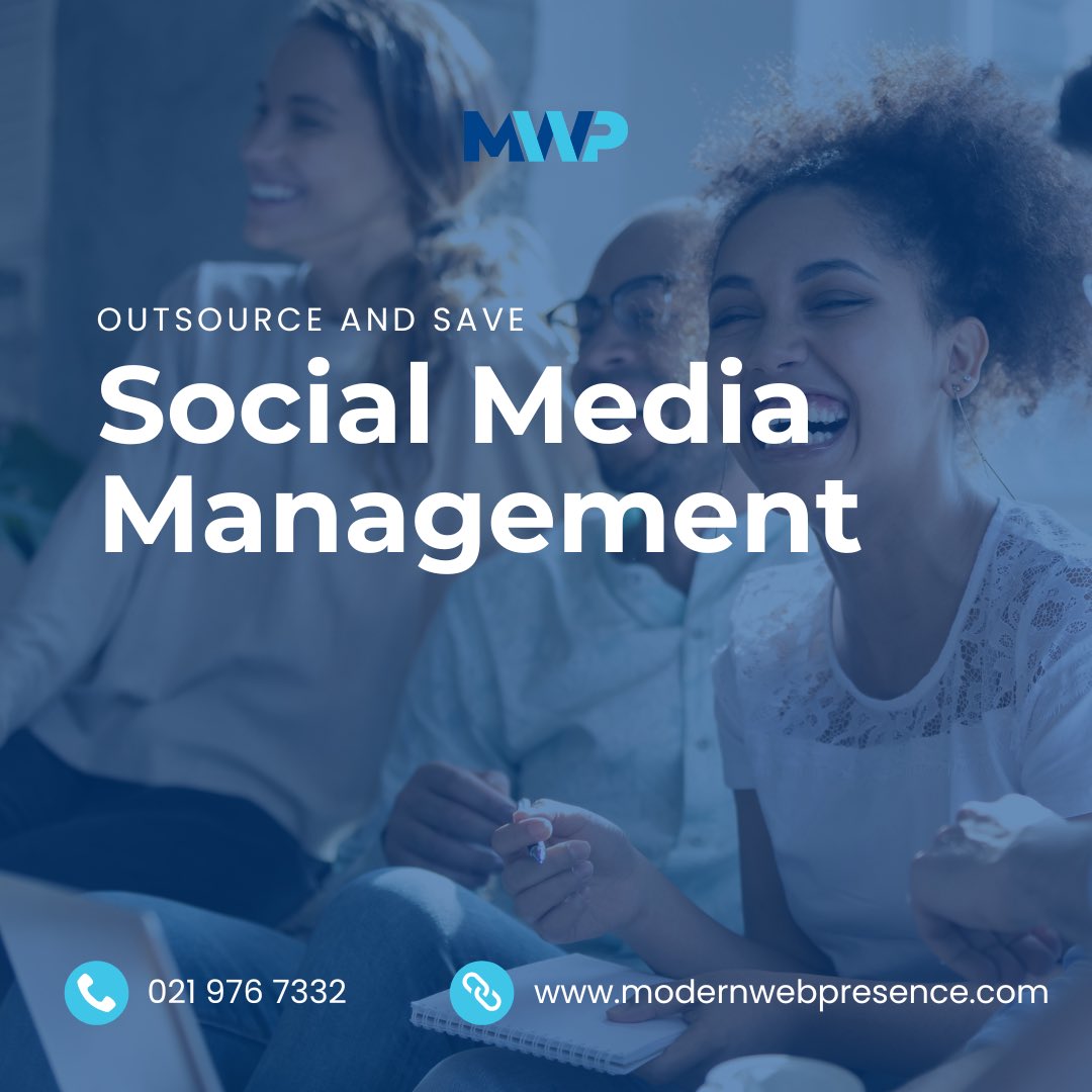 SOCIAL MEDIA MANAGEMENT 

Outsource and SAVE ✅
SMME to even big Companies OUTSOURCE the management of their Social Media

We will be your Ambassador, your Remote Team

E: info@modernwebpresence.com
T or WA: 021 976 7332

#digitalagency #socialmediamanagement  #digitalservices