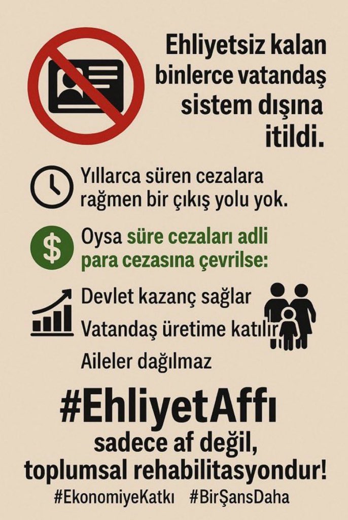 surucubelgemyok's tweet photo. Toplumsal kalkınmanın yolu şoförün tam kadro üretime katılmasından geçer. 2026 itibariyle her türlü iş kolunda motorlu taşıt kullanabilmenin zaruriyeti hepinizin mâlumudur. 
❗️TAM KAPSAMLI EHLİYET AFFI 
❗️KTK DÜZENLEMESİNİN YENİDEN GÖRÜŞÜLMESİ 

1MilyonŞoför 5MilyonOy https://t.co/TCeuIS5iYF