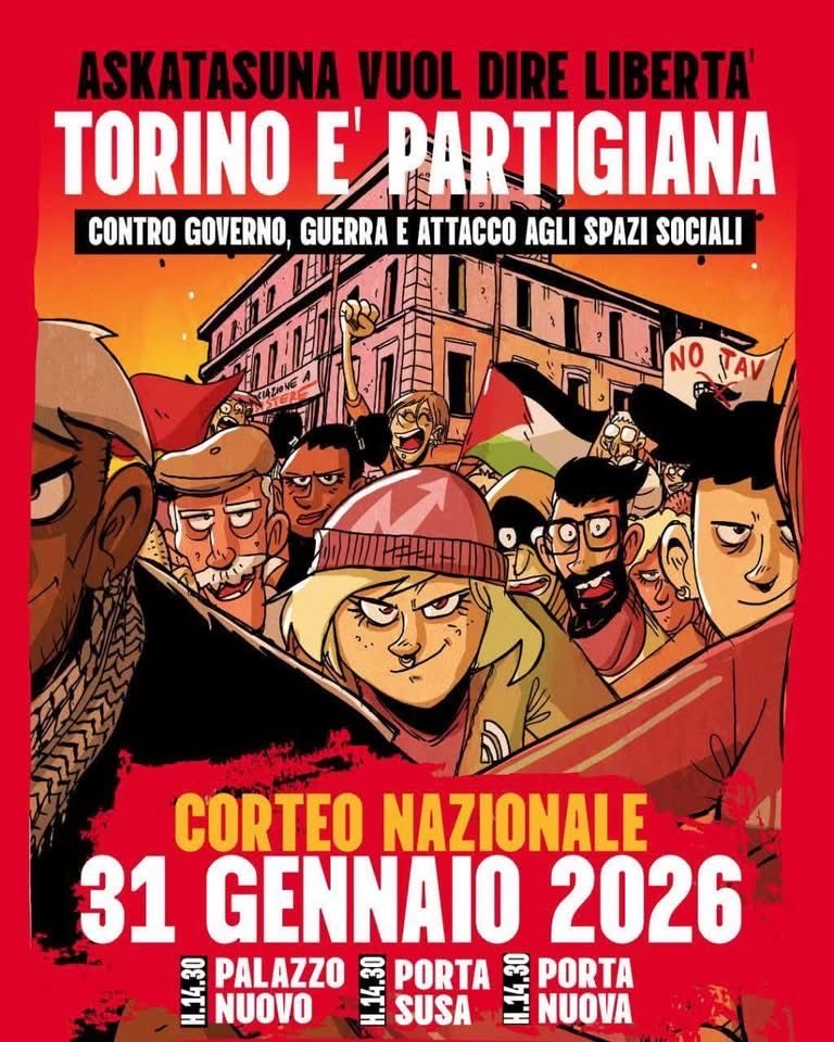 esposito18669's tweet image. Sabato 31, cioè domani, Torino ospiterà la manifestazione nazionale dei centri sociali. Non solo arriveranno da tutta italia ma anche da mezza Europa. Temo, sperando di essere smentito dai fatti, che sarà una giornata difficilissima per la mia città e per le FFOO impegnate sul…