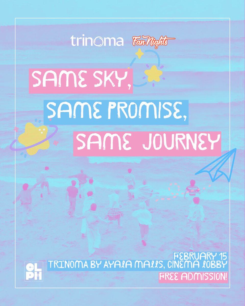 CARATS, it’s our day! 💎

Celebrate with your co-CARATs this February 15 at Trinoma by Ayala Malls, Cinema Lobby for “SAME SKY, SAME PROMISE, SAME JOURNEY” — A CARAT Day Celebration!

Play games, 🎮  win raffles 🎁, do your journal entry ✍️, enjoy fun activities ✨, watch