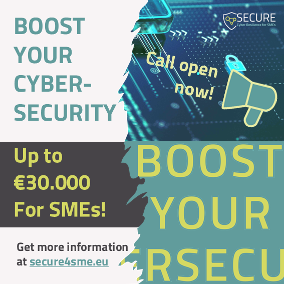 INCIBE's tweet image. Apertura de la 1ª convocatoria del proyecto europeo #SECURE: si eres PYME puedes solicitar hasta 30.000 € para reforzar la #ciberseguridad y el cumplimiento #CRA
Más información: 🔗 secure4sme.eu/cascade-funding
Presentación de candidaturas: 🔗 opencall.secure4sme.eu/login

#DigitalEurope