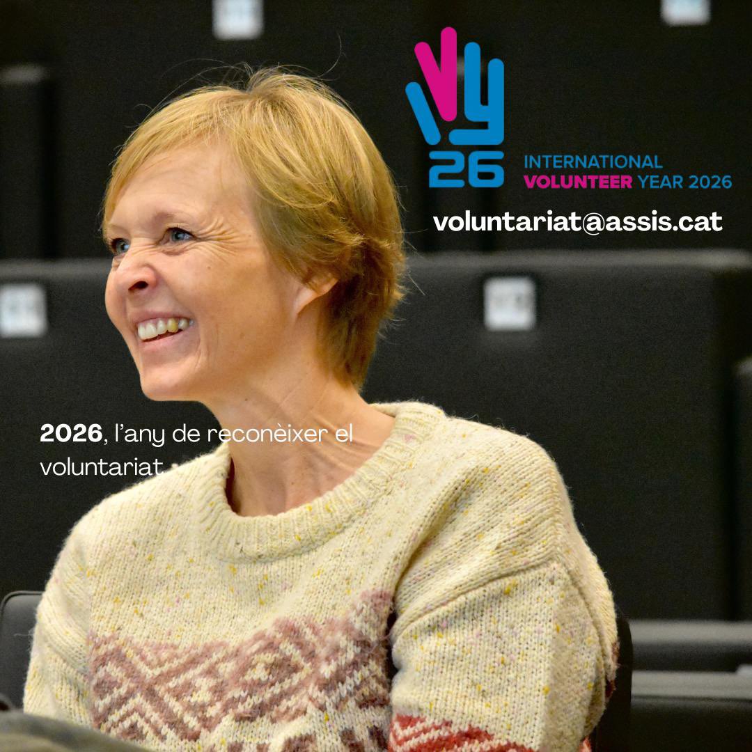 CentreAssis's tweet photo. No és el que fem, ÉS COM HO FEM! 

2026, l’any per reconèixer a escala mundial (@UNVolunteers) la contribució essencial del voluntariat al progrés sostenible. 

⮑ Transformació social, combatre els discursos d’odi i fer front a la soledat no desitjada. voluntariat@assis.cat https://t.co/sIbO4OtNNT