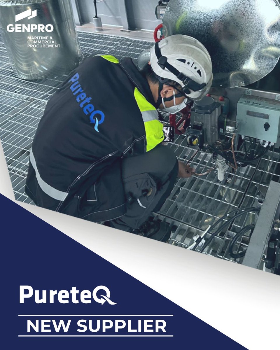 genpro_GO's tweet image. We’re pleased to welcome PureteQ A/S as a newly contracted GenPro Supplier.

A Denmark-based engineering company specialising in maritime scrubber systems, OEM-grade service, and environmental compliance solutions—supporting shipowners worldwide.

#GenPro #NewSupplier #PureteQ