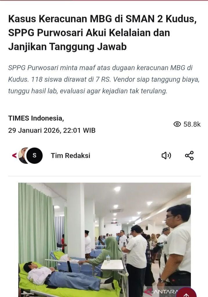Jangan cuma riding the wave berita SMAN 2 Kudus. Ingat, ada pihak yang emang hobi goreng isu demi politik.