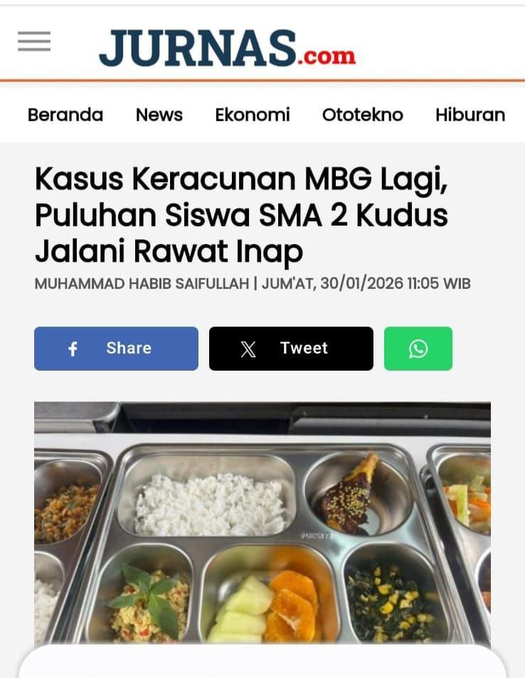 KLB di SMAN 2 Kudus harus dibedah pakai data. Kalau dapur bermasalah, pasti sekolah lain juga kena efeknya.