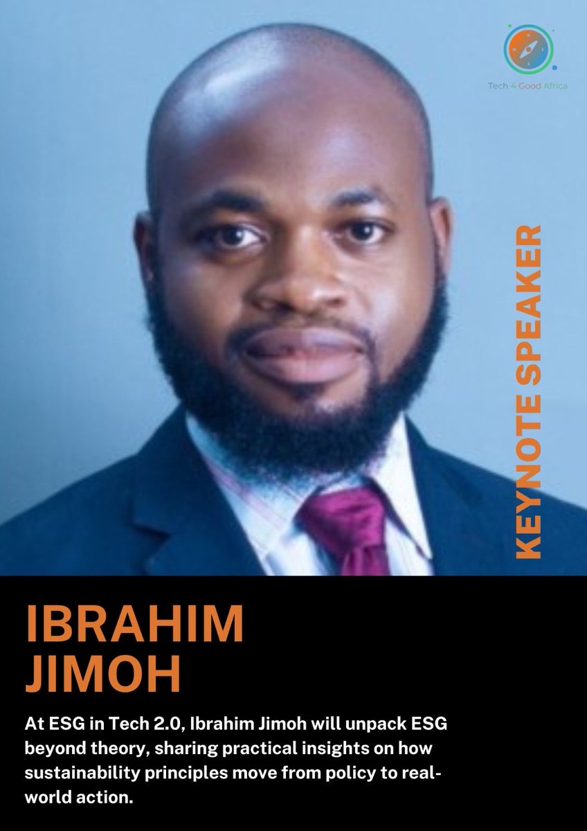 Tech4GoodAFRICA's tweet image. ESG in Tech 2.0 kicks off with powerful conversations on January 31st

Join Dr. Maja Czarzasty-Zybert and Ibrahim Jimoh as they share practical insights on turning ESG from frameworks into real-world action across tech and business.

#ESGInTech #Tech4GoodAfrica #SustainableTech