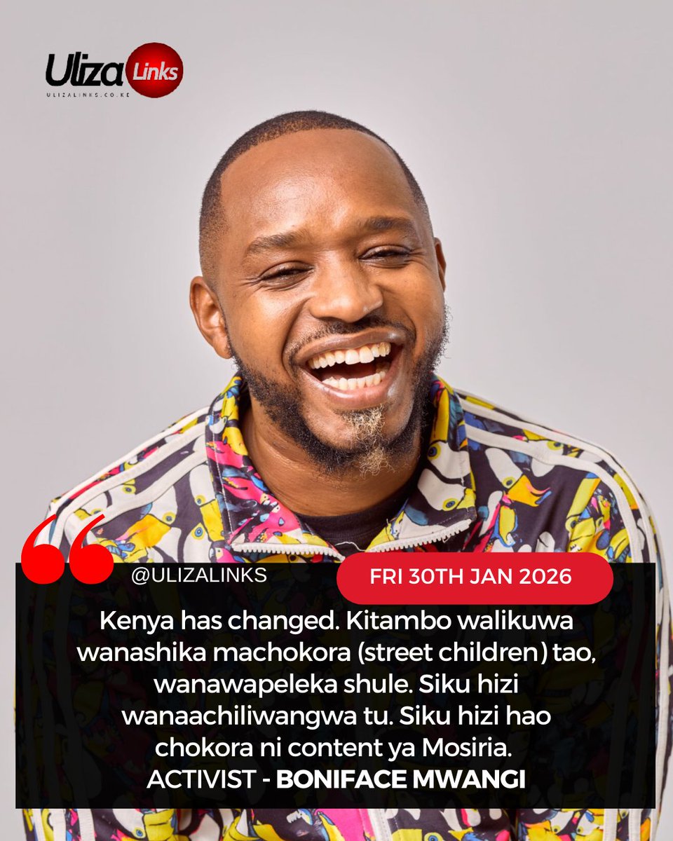 ulizalinks's tweet image. Activist Boniface Mwangi says Kenya has noted that street children who were once taken to school are now simply left on the streets and used for content. 
.
.
.

#Kenya #BonifaceMwangi #StreetChildren #SocialChange #Activism #YouthRights #ContentCreation #CommunityAwareness