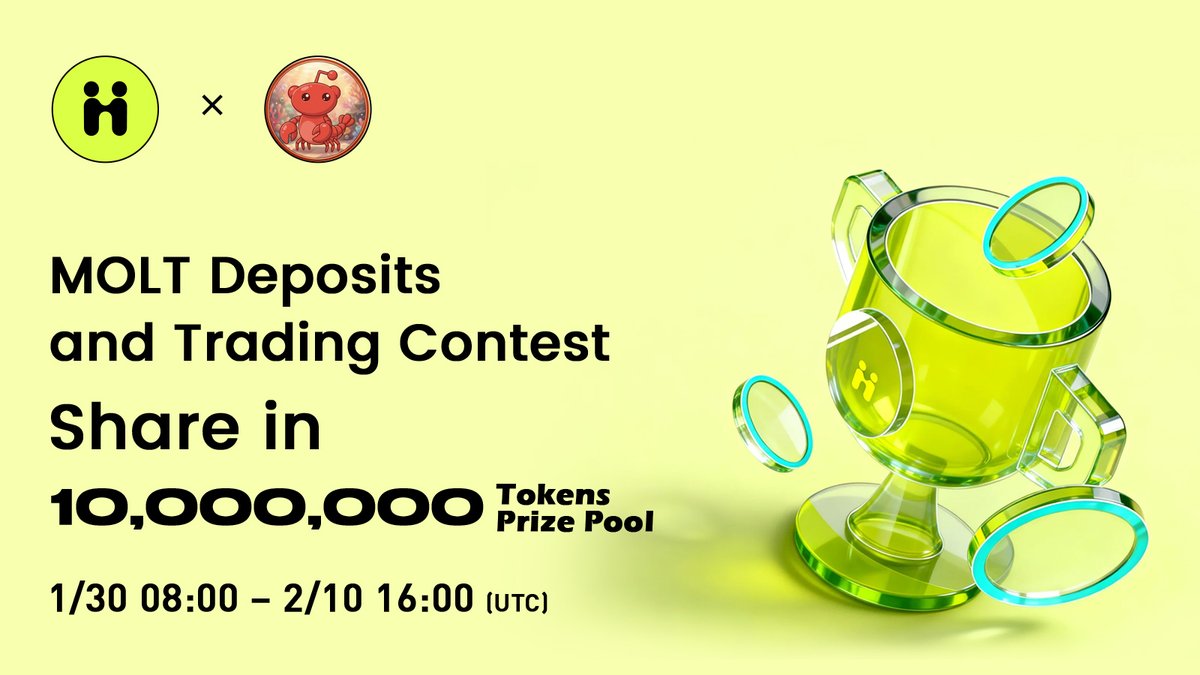 HIBTGlobal's tweet image. 🎁 #Hibt $MOLT Deposit &amp;amp; Trading Campaign

⚖️ Trade: hibt.com/trade/MOLT-USDT
✉️ Details: support.hibt.com/hc/en-us/artic…

#MOLT #CryptoGiveaway #CryptoGem #HibtSpot