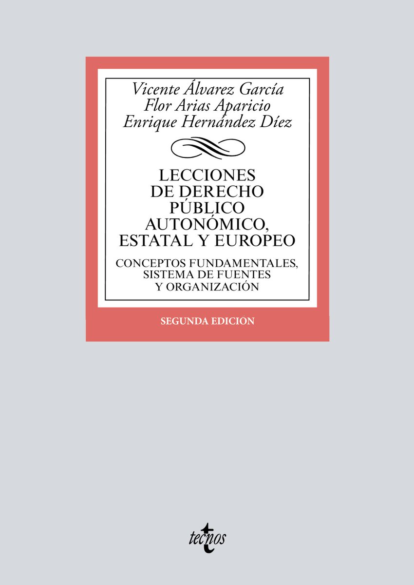 Este es el manual que seguiremos en nuestra asignatura: "Lecciones de Derecho Público Autonómico, Estatal y Europeo", de los profesores de la #UEX Vicente Álvarez García, Flor Arias Aparicio y Enrique Hernández Díez (<a href="/EnriqueHernd10/">Enrique Hernández Diez</a>), editorial Tecnos.
 
tecnos.es/libro/bibliote…