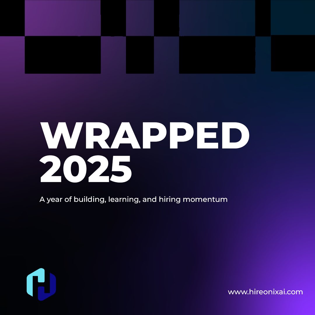 hireonixai's tweet image. Wrapped 2025 🚀

Built in public.
Learned fast.
Created hiring momentum.

No hype.
Just progress. 💙

#Wrapped2025 #HireonixAI #BuildInPublic