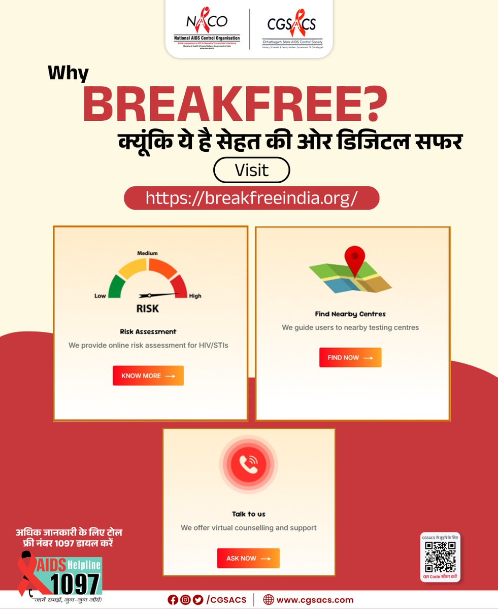 Why Breakfree ? 

[HIV Test, Couple Testing, HIV Awareness, Safe Relationships]

#TrustAndTest #HIVTesting #HealthyBonds #CGSACS #naco