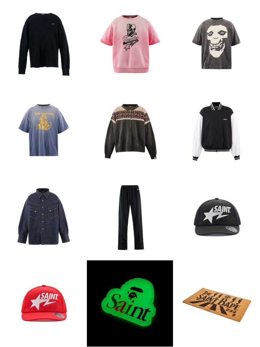 SAINT Mxxxxxx 2026 SS 2nd Dropとして「A BATHING APE」&「New Era