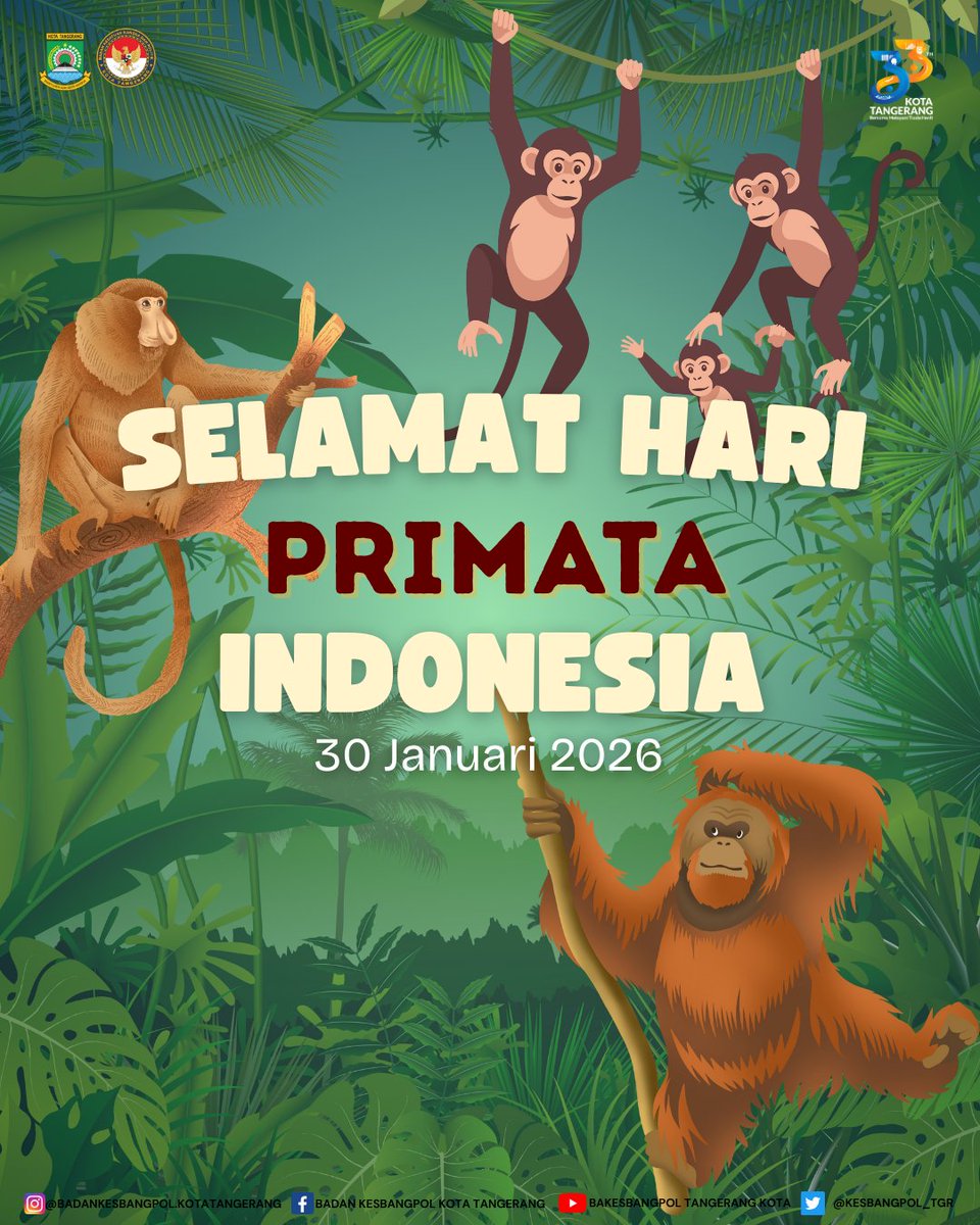 Selamat Hari Primata Indonesia
Bersama kita berkomitmen melindungi primata dan habitatnya untuk keseimbangan Ekosistem Alam 🦧🦍🌴