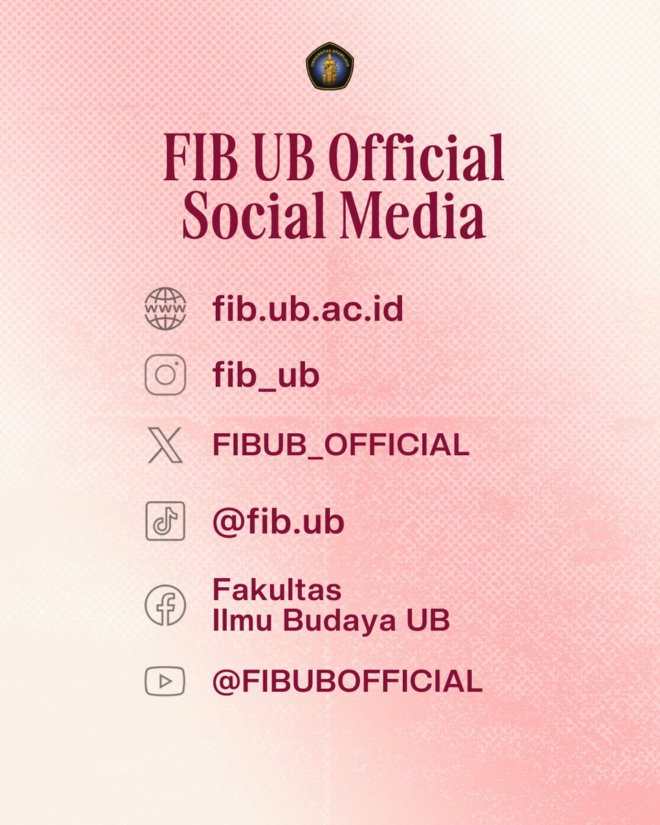 [Bedah Buku "Neng Ning Nung Nang"]

Salam Budaya!

Hai #FIBers

Bedah Buku "Neng Ning Nung Nang" hadir di FIB UB! 📚✨ Kupas tuntas filosofi Jawa Kuna penawar keresahan modern bareng penulisnya langsung, Setyo Hajar Dewantoro.