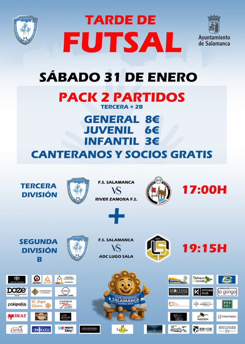 🎫 PACK ESPECIAL|

Disfruta este sábado por partida doble!!

Podrás presenciar en directo los partidazos que jugarán nuestro filial de TERCERA DIVISIÓN Y el 2B , ambos con entrada/pack especial. 

Además Sorteo de vales para Sillón Gravedad 0 y Haloterapia con agua de mar en TRH