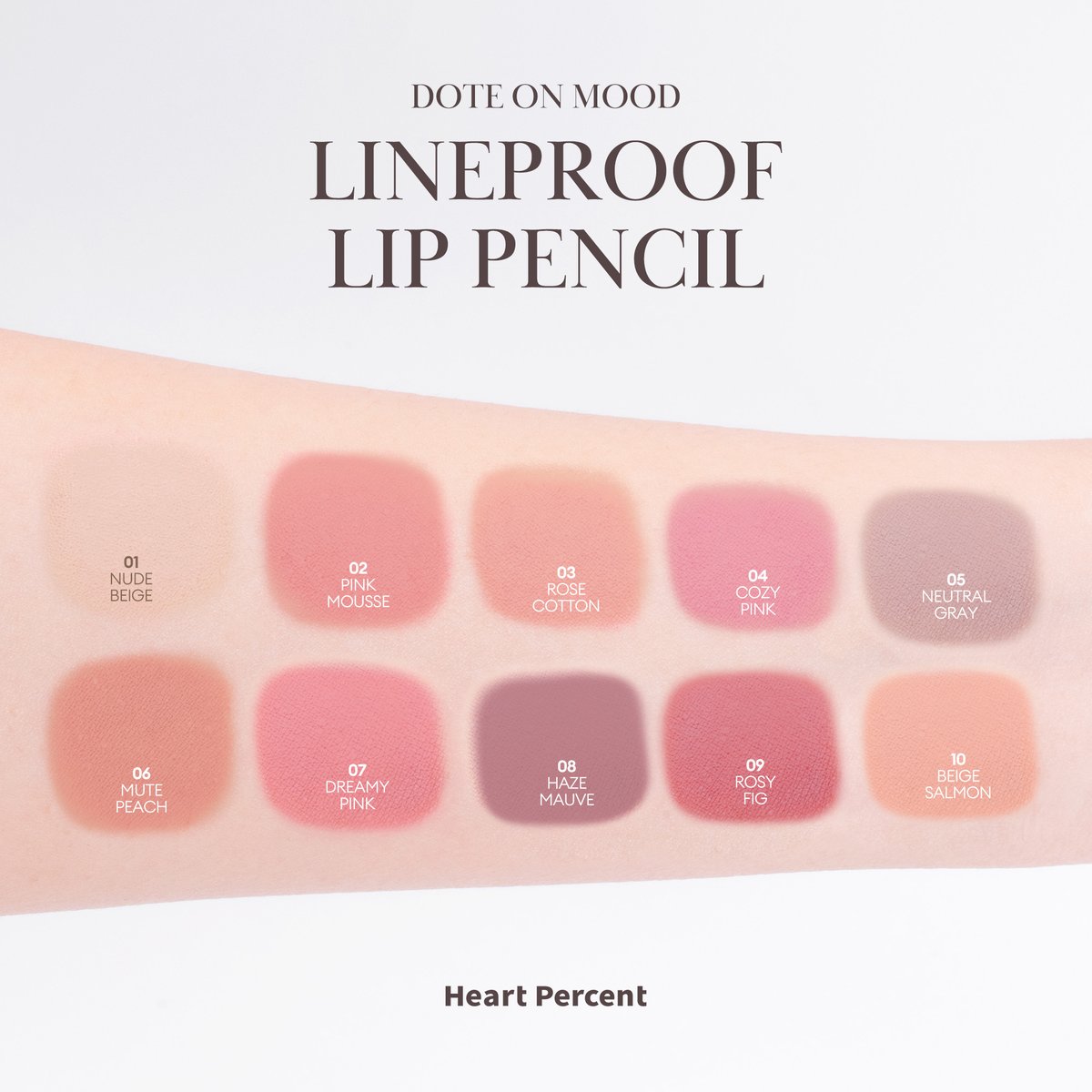 #แจกฟรี ลิปไลเนอร์สูตรติดทน
Heart Percent จัดกิจกรรม Giveaway
🩷𝗟𝗜𝗡𝗘𝗣𝗥𝗢𝗢𝗙 𝗟𝗜𝗣 𝗣𝗘𝗡𝗖𝗜𝗟🩷
ดินสอเขียนขอบปากสูตรติดทน
หัวใหญ่ เขียนลื่น เบลอขอบปากสวย

มีให้เลือกทั้งหมด 6 สี
𝟬𝟭 Nudy Beige
𝟬𝟮 Pink Mousse
𝟬𝟯 Rose Cotton
𝟬𝟰 Cozy Pink
𝟬𝟱 Neutral Gray
𝟬𝟲 Mute