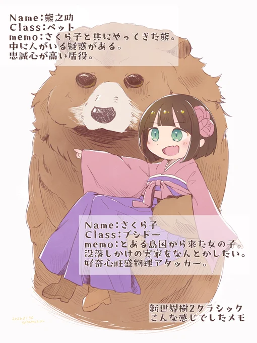 新世界樹2クラシックで使っていた一人と一匹です セリフの方言っぽいのは雰囲気で読んでほしい