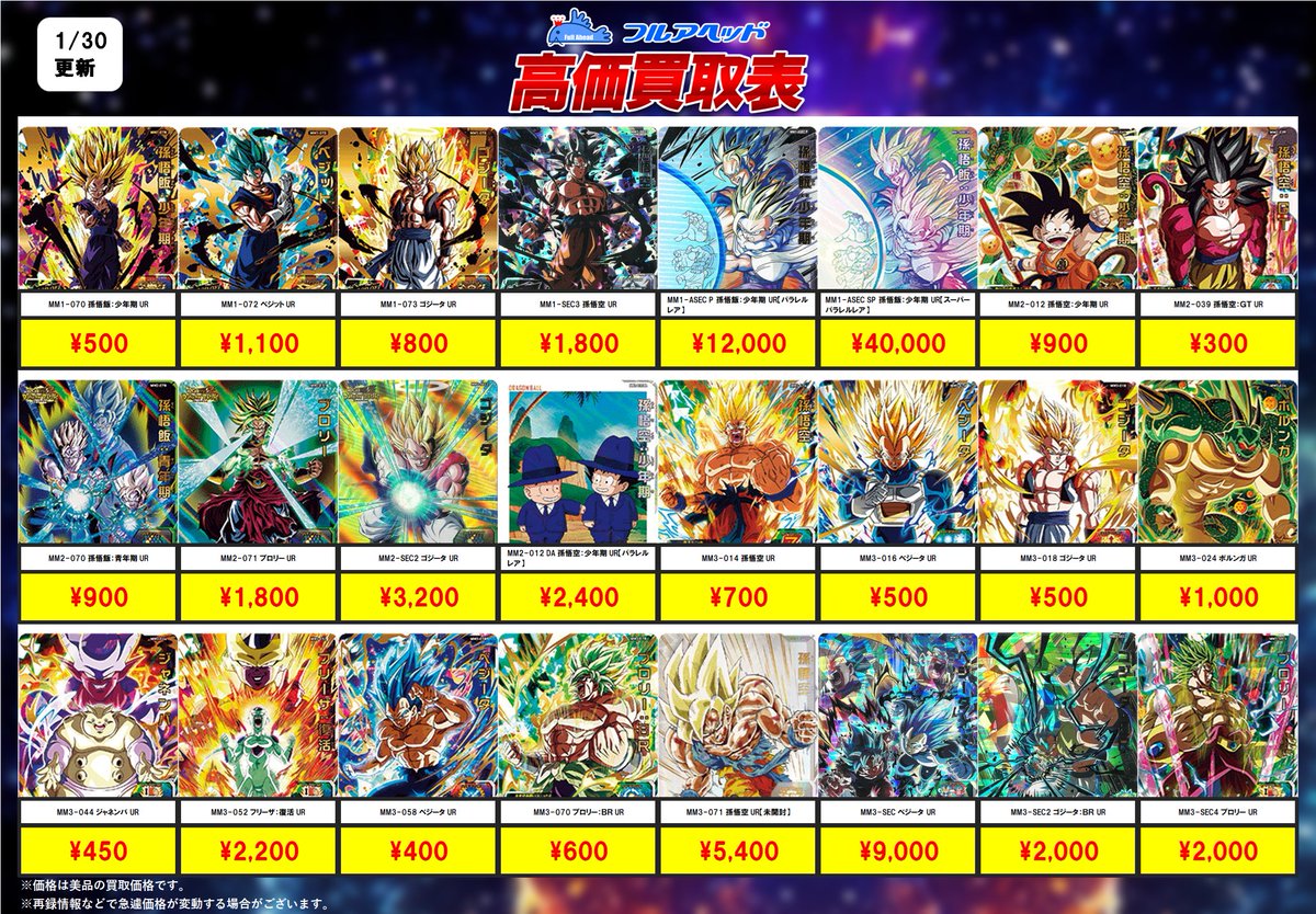 ヒーローズ買取表更新しました！ 今回の強化はこちら！ 是非お送り