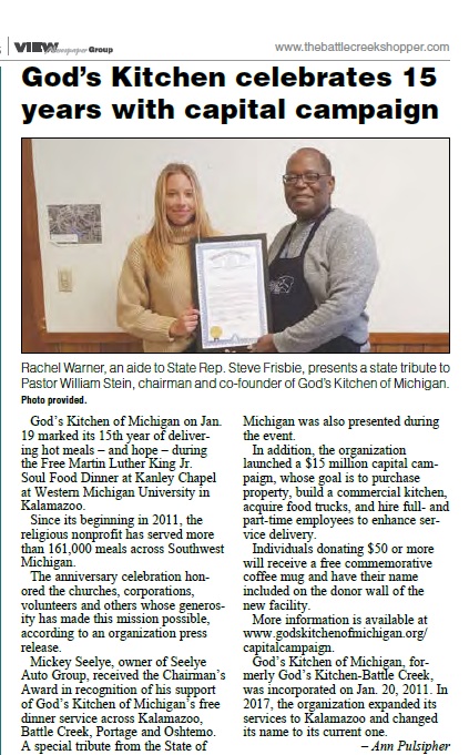 <a href="/ShopperNews/">Shopper News (BCSN)</a>, Thank you for including our 15-year anniversary celebration in the January 30, 2026 (Page 32) edition of your newspaper. God bless you.