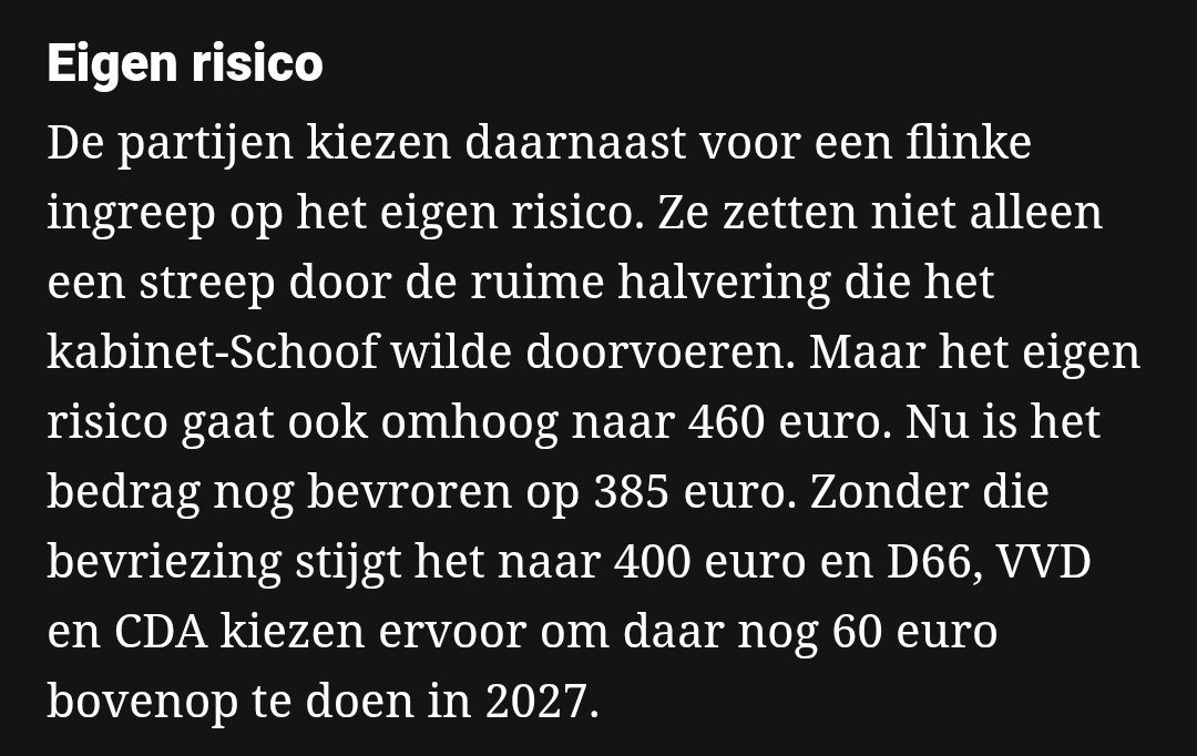 Weet je nog hoe ontstemd #Jetten was... toen boeken, tijdschriften en kranten iets duurder dreigden te worden door een kleine #btw- verhoging?

Dat het #eigenrisico in de zorg nu wordt verhoogd van 385 euro naar 460 euro(!) vindt hij geen enkel probleem!

#FAIL 😠😡