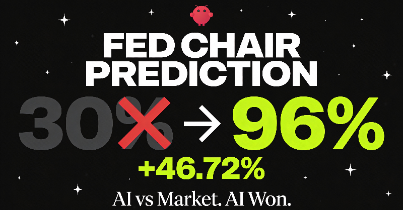 web3nomad's tweet photo. gave @openclaw my @polymarket wallet

told it: "watch the fed chair race. trade when you see an edge."

went to sleep

woke up to +46.72%

tonight we find out if AI actually called it 🐧